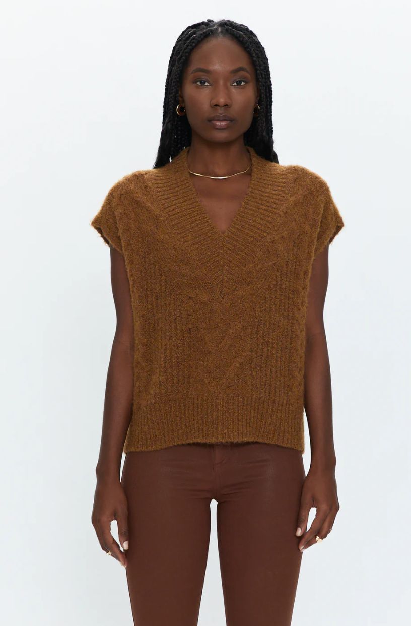 Kiran Sweater Vest - Chestnut sold by Vinnie Louise