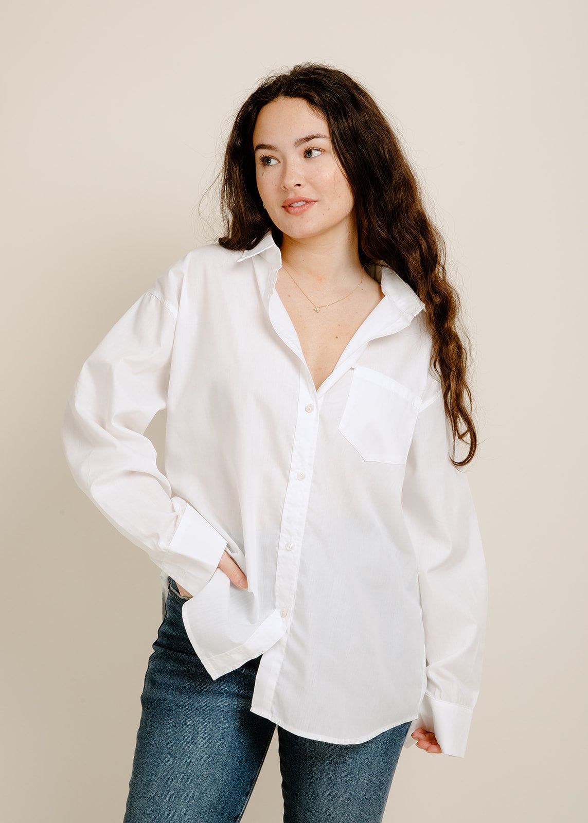 Lauren Button-Up - White sold by Vinnie Louise
