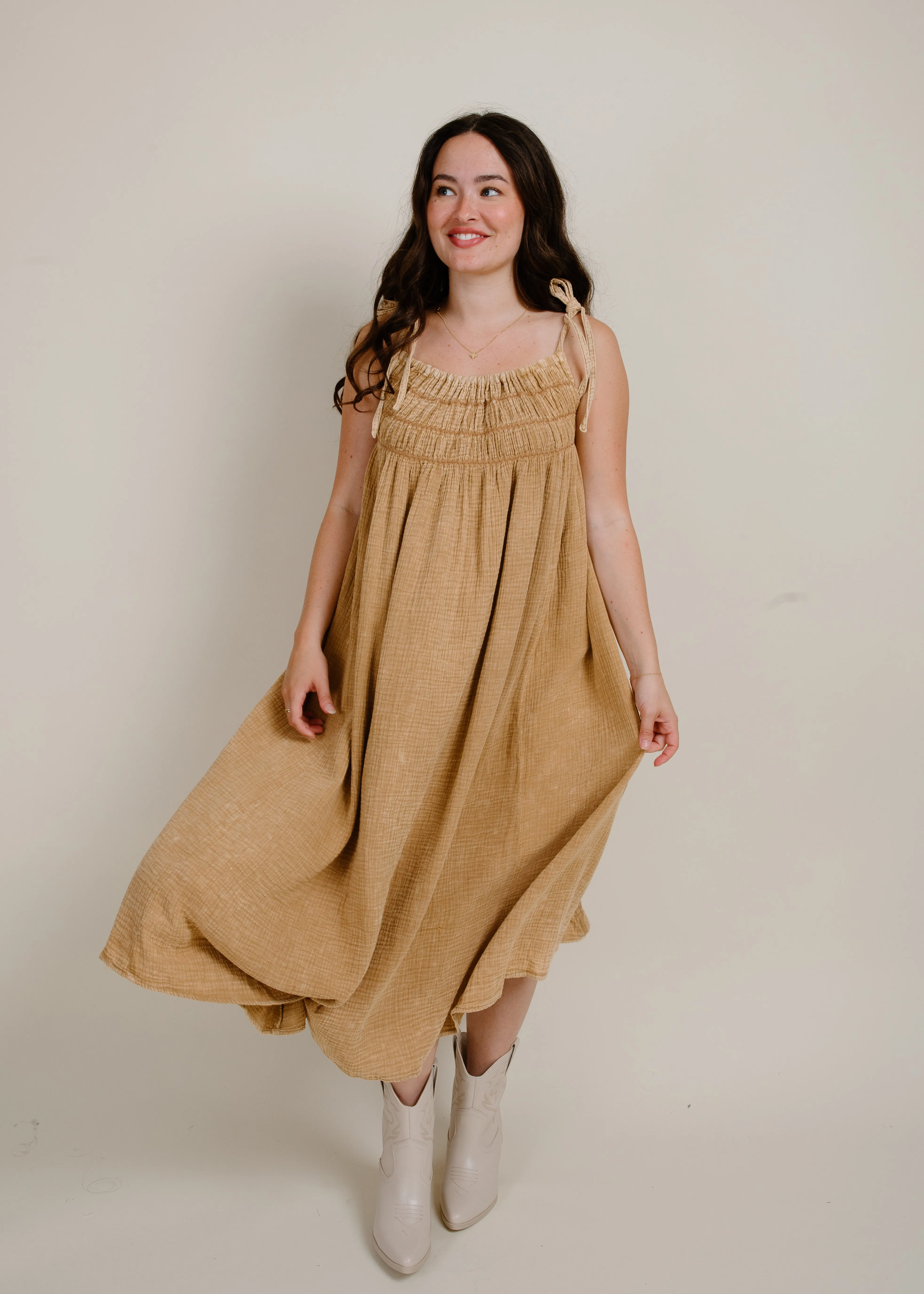 Jocelyn Midi Dress - Tan sold by Vinnie Louise product image thumbnail 5
