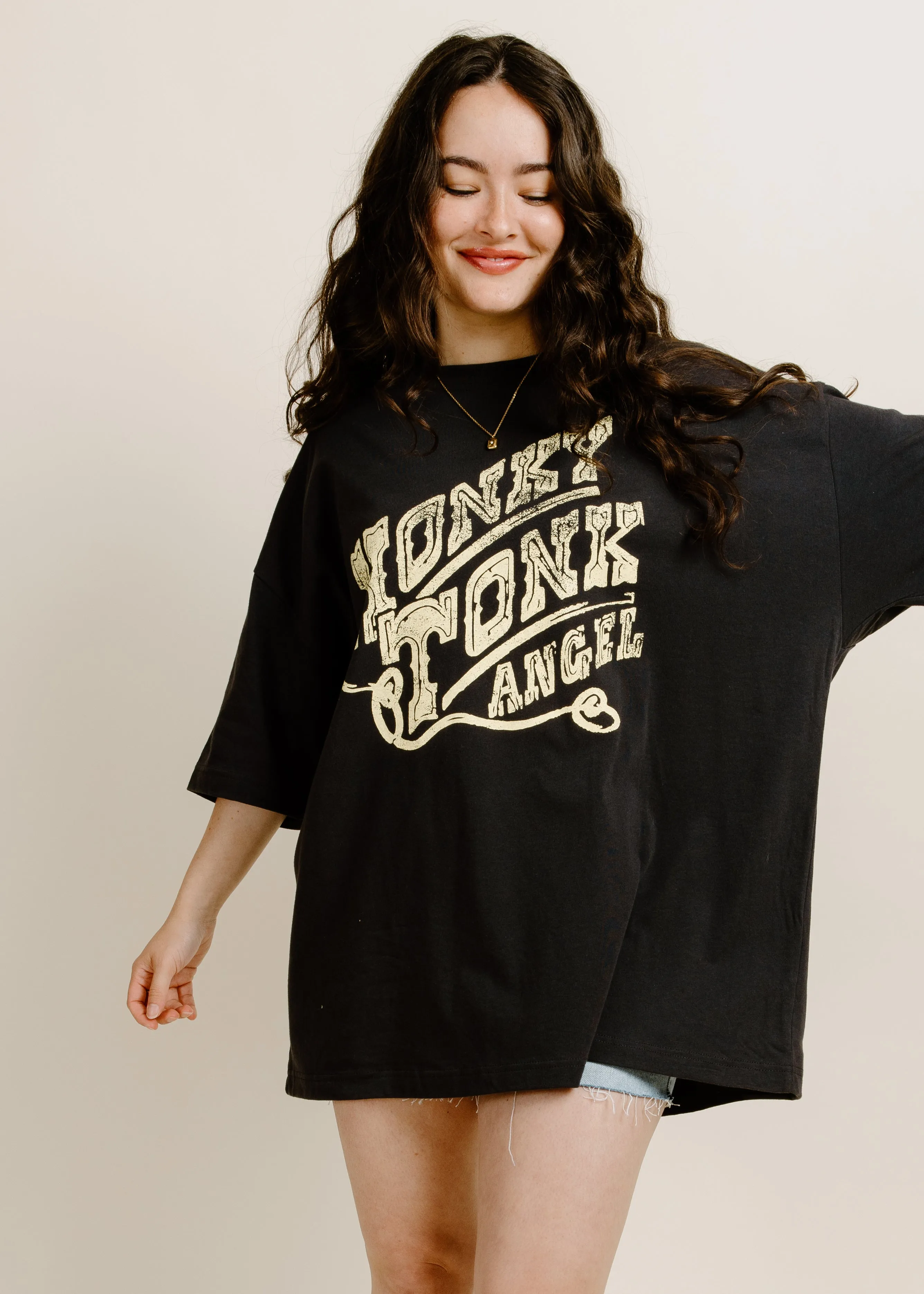 Honky Tonk Angel Tee - Black sold by Vinnie Louise