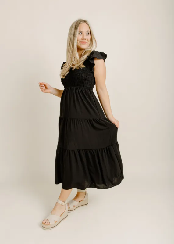 Wells Midi Dress - Black sold by Vinnie Louise