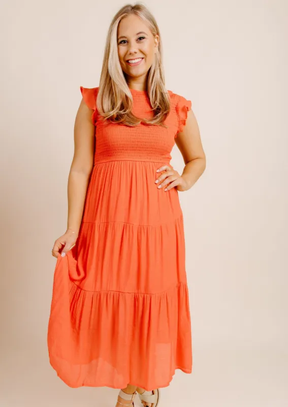 Faye Midi Dress - Red sold by Vinnie Louise