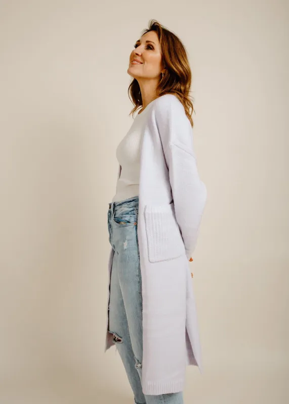 Penelope Cardigan - Lavender sold by Vinnie Louise