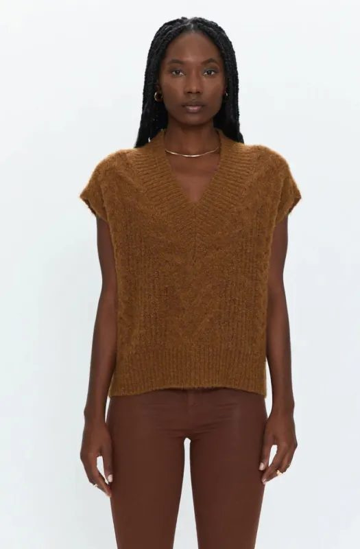 Kiran Sweater Vest - Chestnut sold by Vinnie Louise