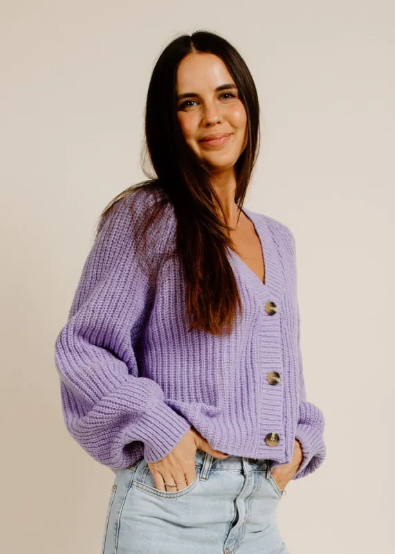 Lyla Cardigan - Lavender sold by Vinnie Louise