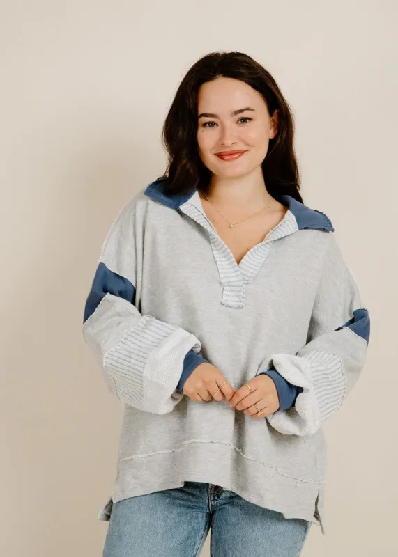 Bailey Colorblock Sweater - Blue sold by Vinnie Louise