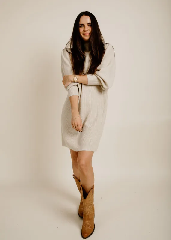 Ezra Sweater Dress - Khaki sold by Vinnie Louise