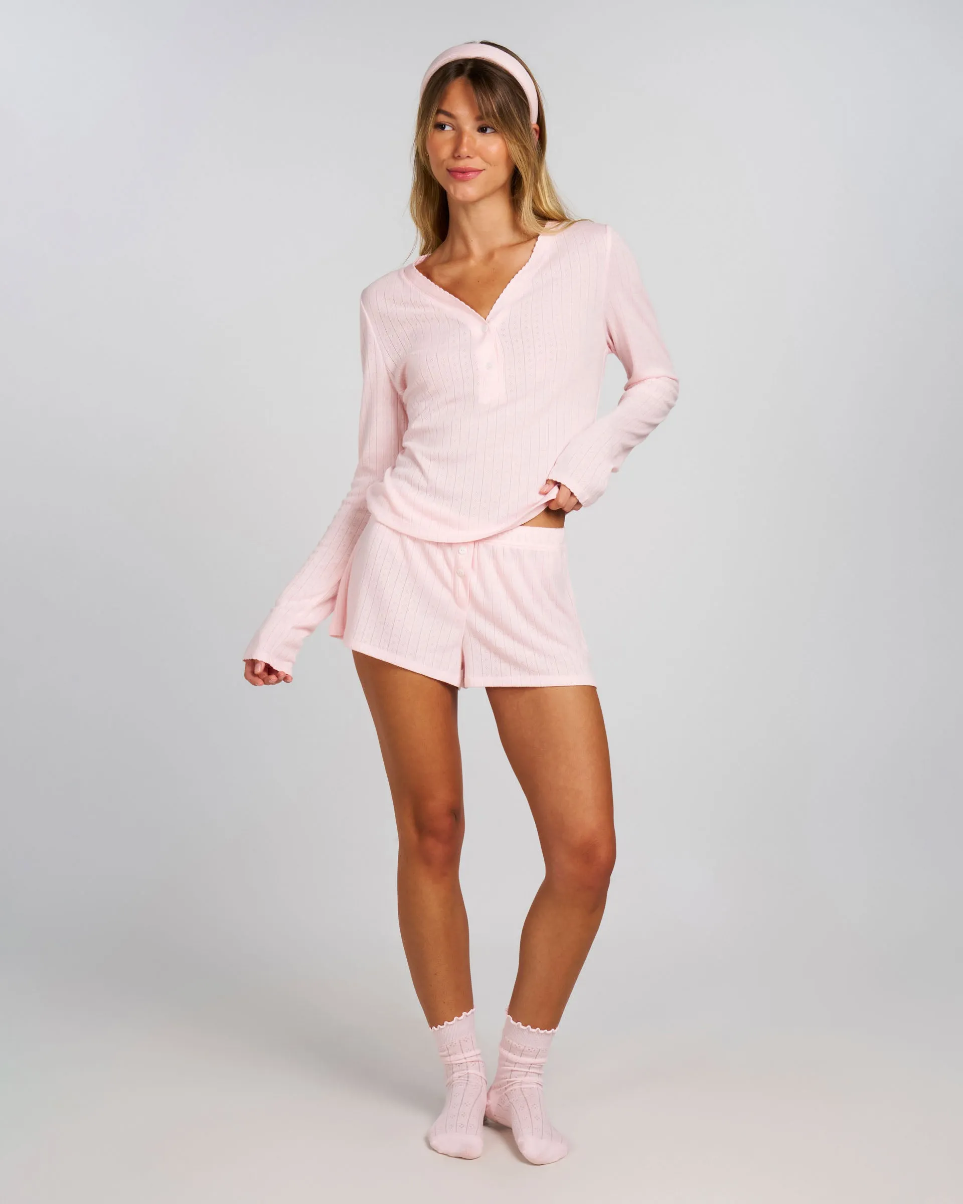 Pointelle Sleep Top - Blush sold by Dairy Boy product image thumbnail 2