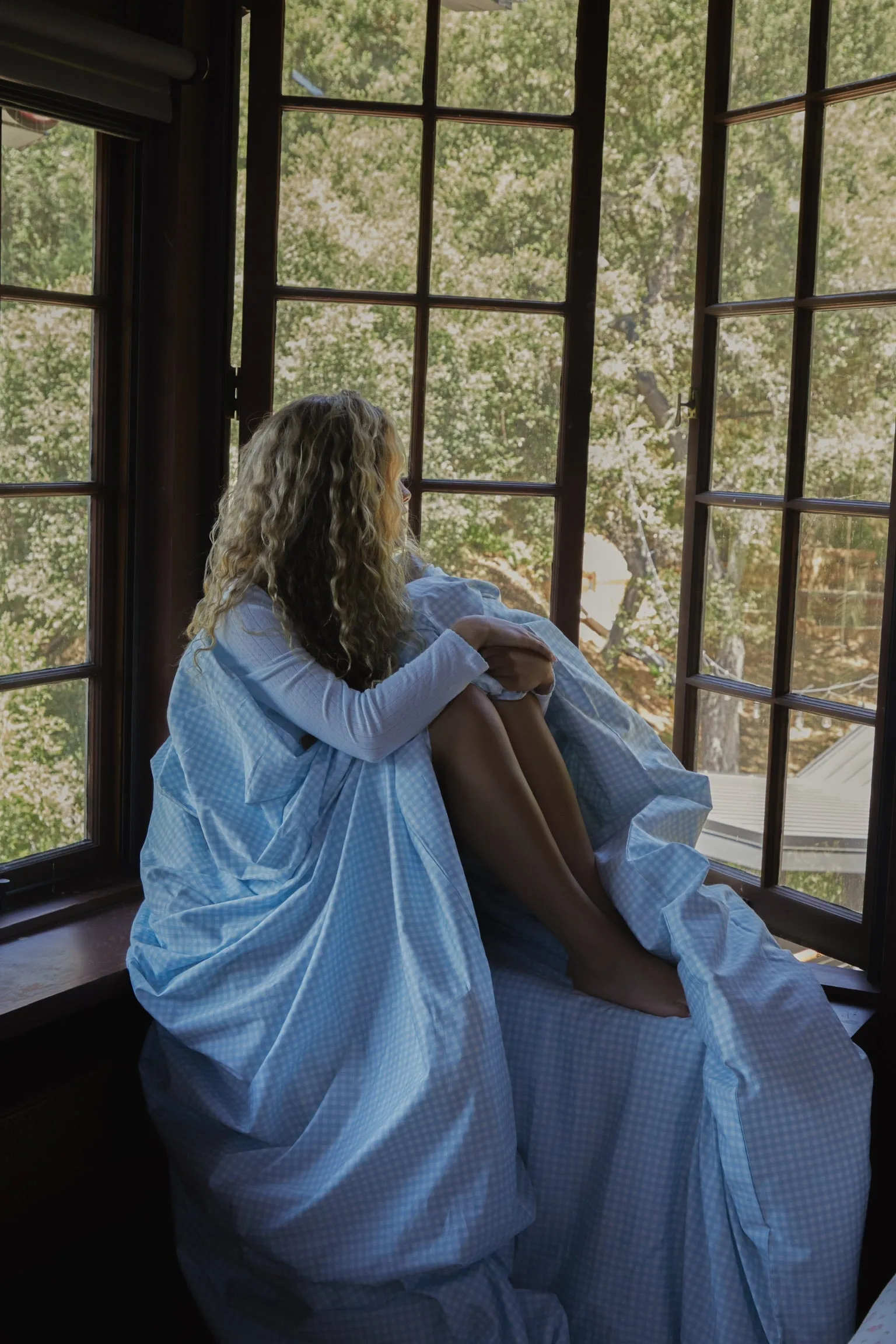 Gingham Duvet Cover - Powder Blue sold by Dairy Boy