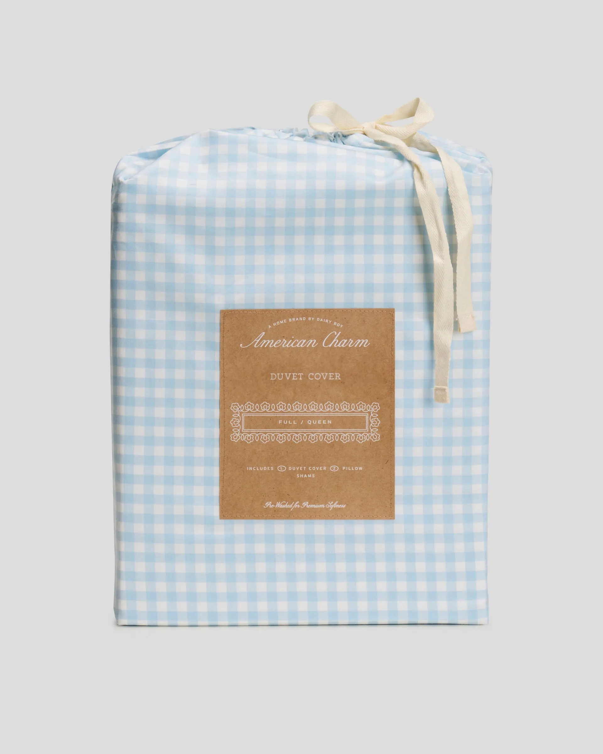 Gingham Duvet Cover - Powder Blue sold by Dairy Boy product image thumbnail 2