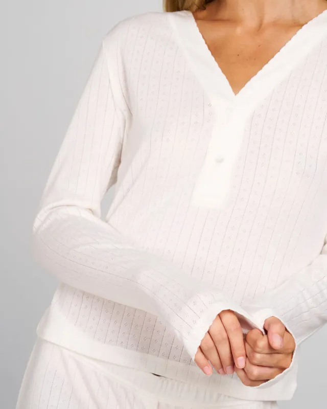 Pointelle Sleep Top - Pearl sold by Dairy Boy