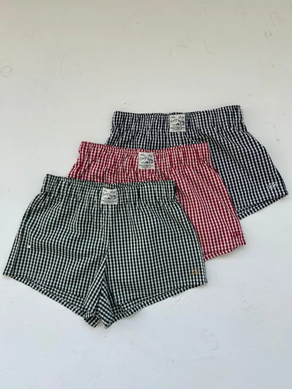 Fitted Boxer Short Set - Picnic Gingham sold by Dairy Boy