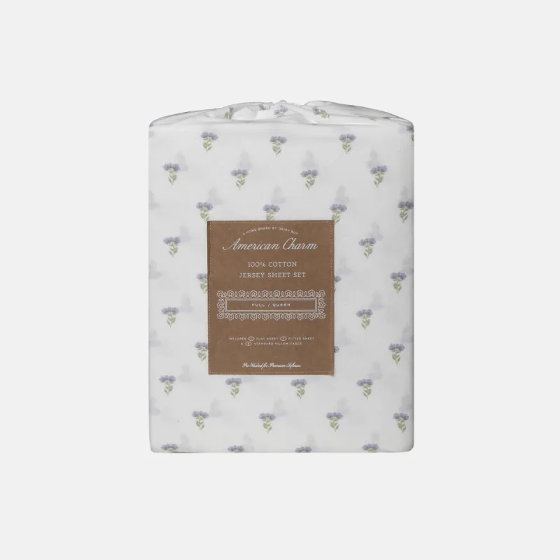 Cottage Floral Sheet Set - Lilac sold by Dairy Boy