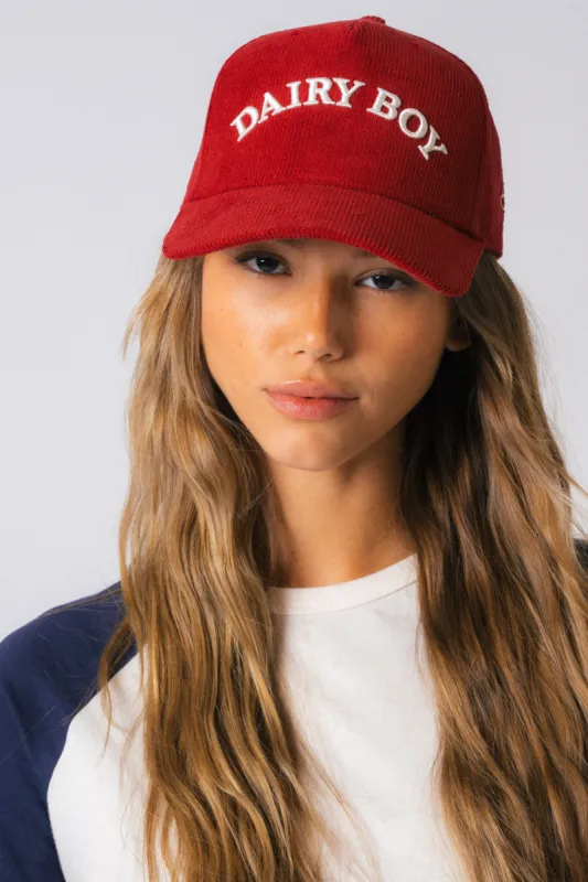 Arch Corduroy Trucker Hat - Berry sold by Dairy Boy