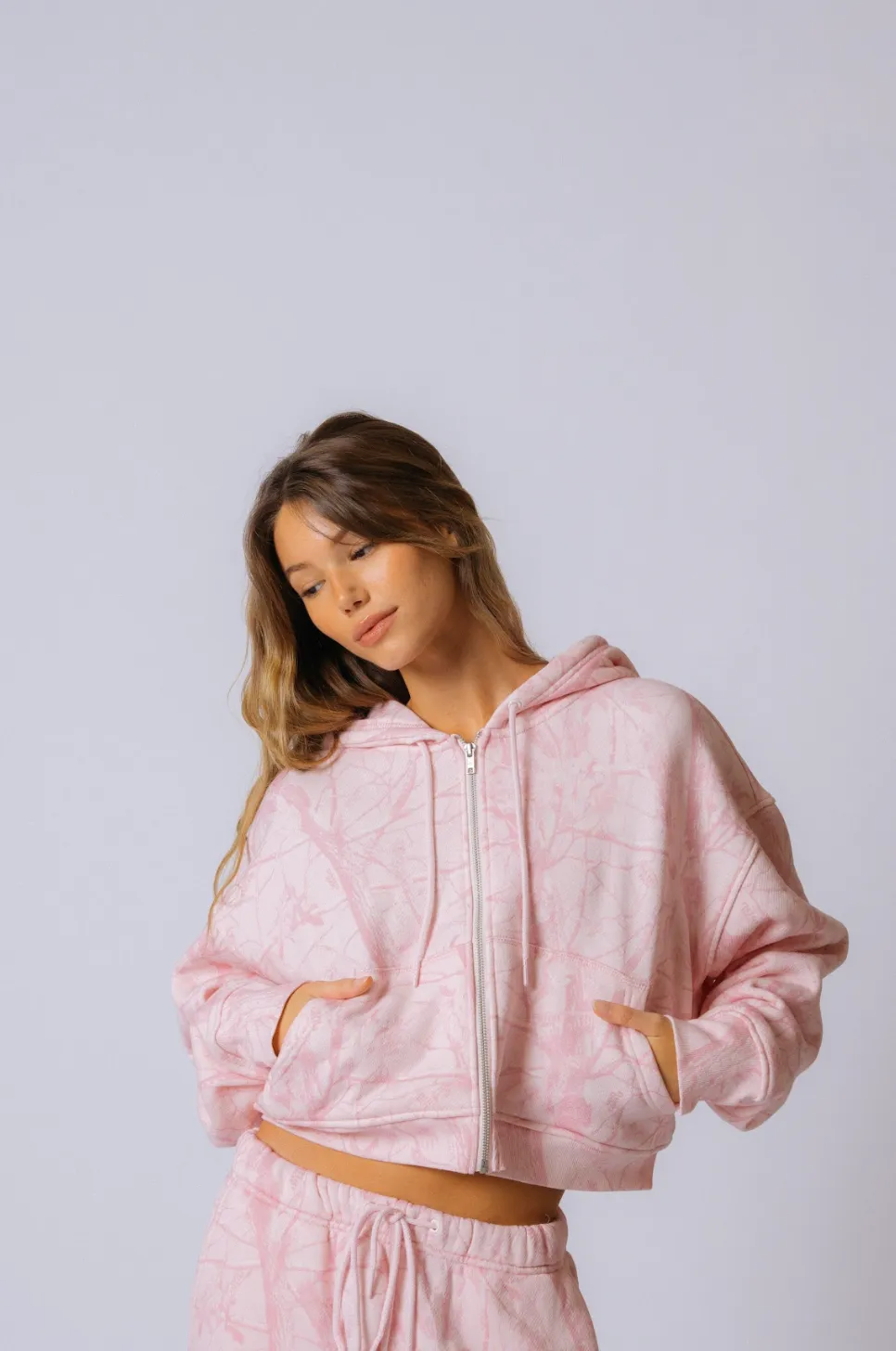Cropped Zip Hoodie - Bubblegum Camo sold by Dairy Boy product image thumbnail 4