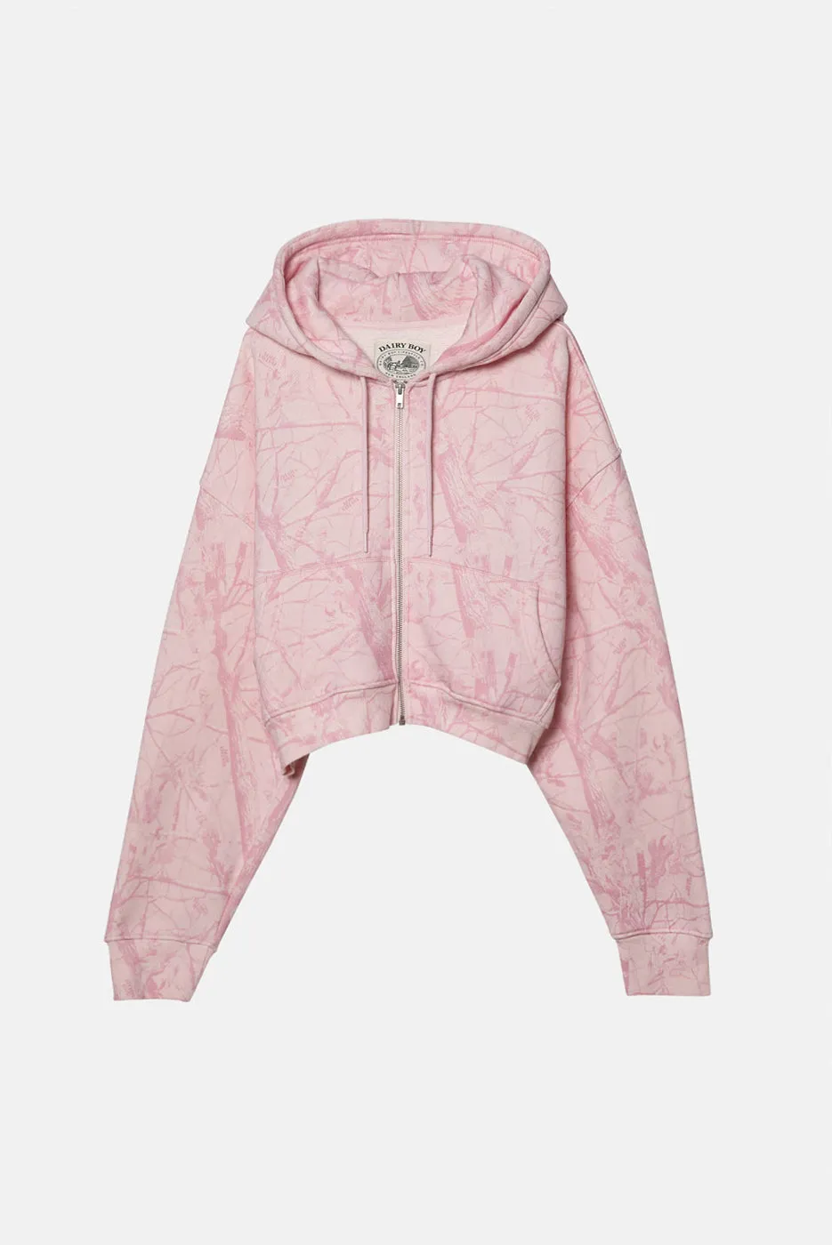 Cropped Zip Hoodie - Bubblegum Camo sold by Dairy Boy