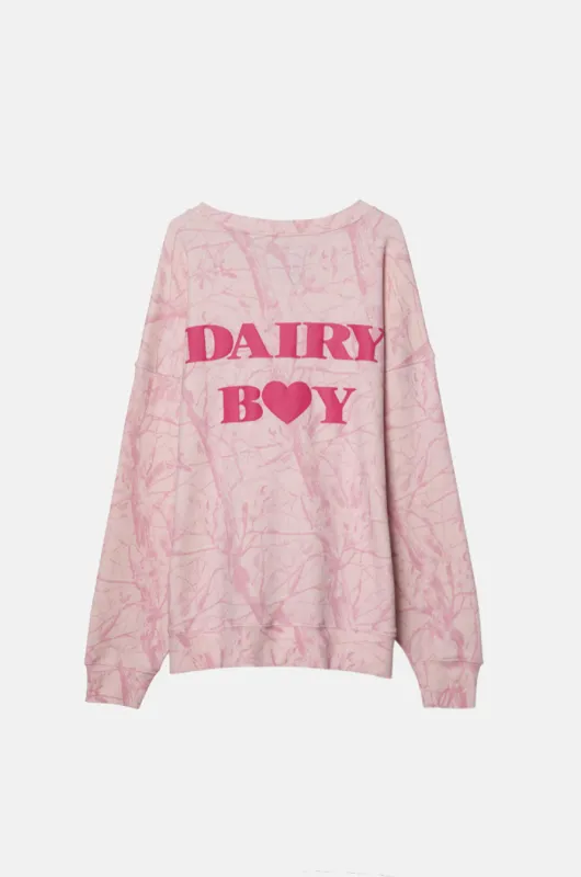 Oversized Crewneck - Bubblegum Camo Pink Puff sold by Dairy Boy
