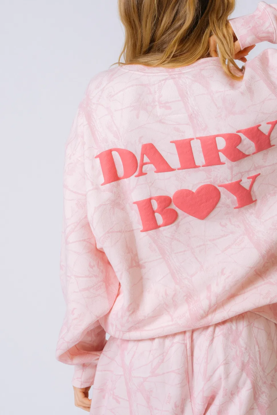 Oversized Crewneck - Bubblegum Camo Pink Puff sold by Dairy Boy product image thumbnail 4