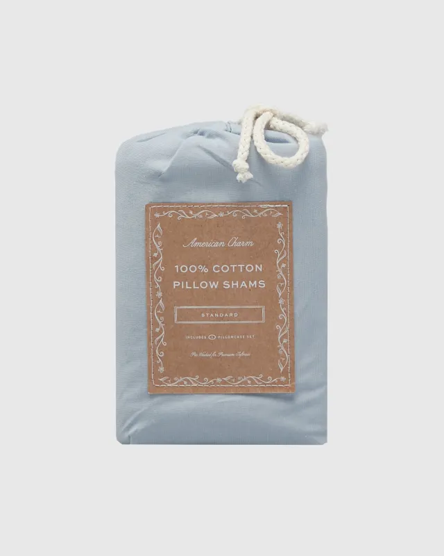 Jersey Sham Set - Chambray Blue sold by Dairy Boy