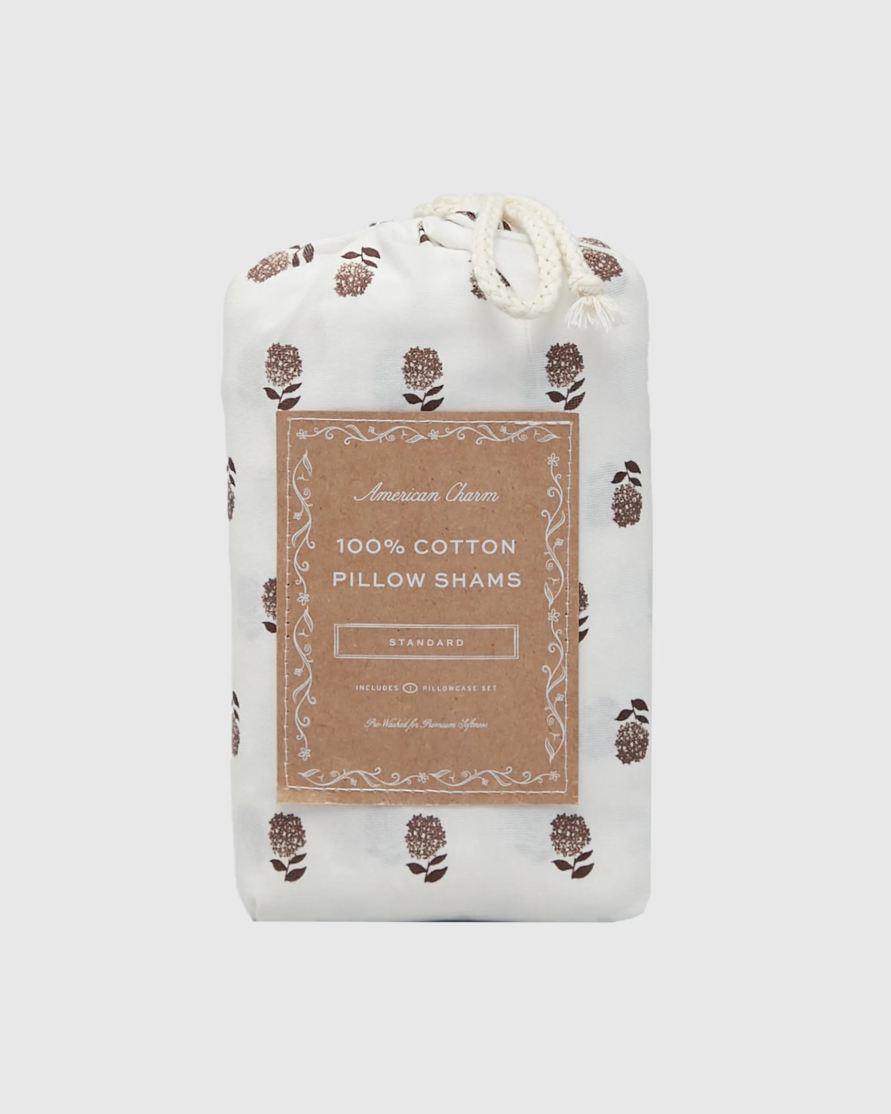 Jersey Pillowcase Set - Chestnut Floral sold by Dairy Boy