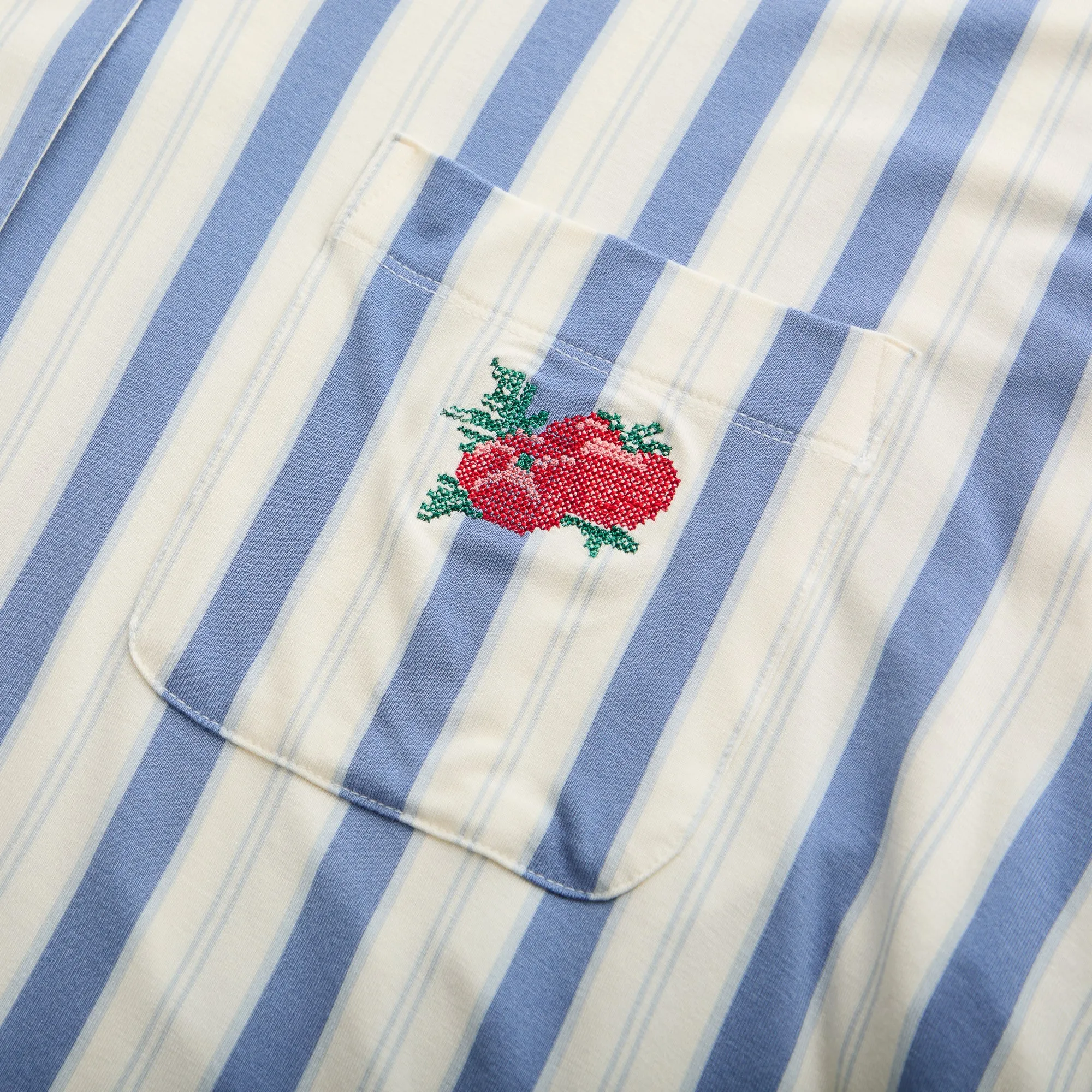 Garden Bed Sleep Set - Tomato in Blue Pinstripe sold by Dairy Boy product image thumbnail 2