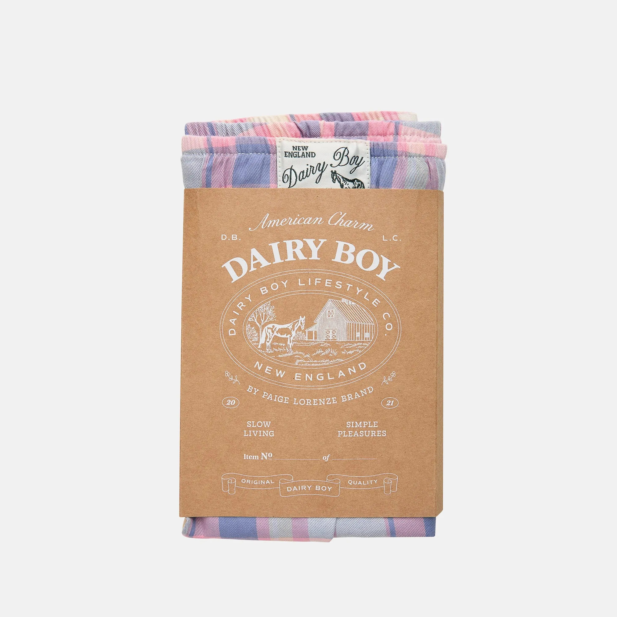 Garden Bed Boxer Shorts - Country Check sold by Dairy Boy