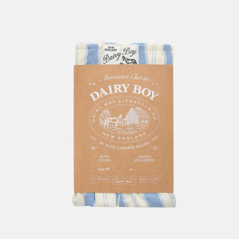Garden Bed Boxer Shorts - Blue Pinstripe sold by Dairy Boy
