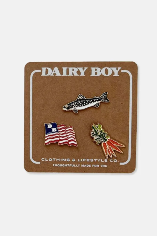Antique Pin Pack - Fish sold by Dairy Boy