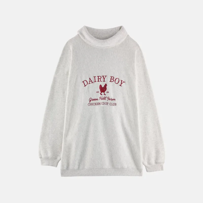 Coop Rollneck Sweatshirt - Heather Grey sold by Dairy Boy