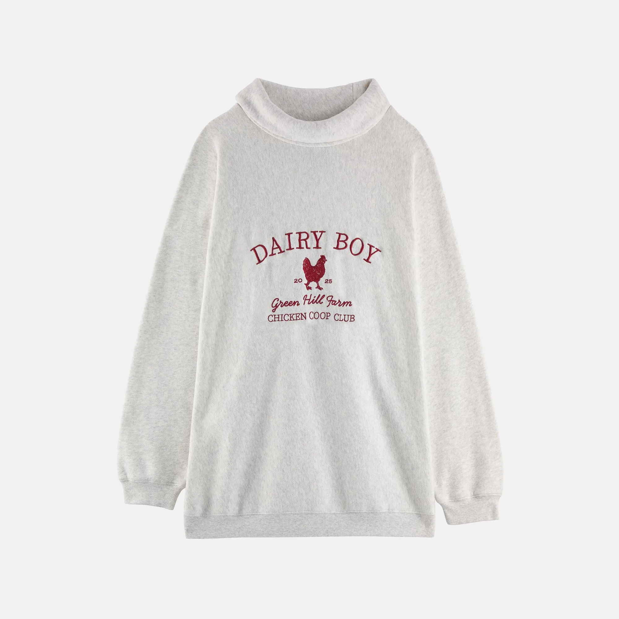 Coop Rollneck Sweatshirt - Heather Grey sold by Dairy Boy