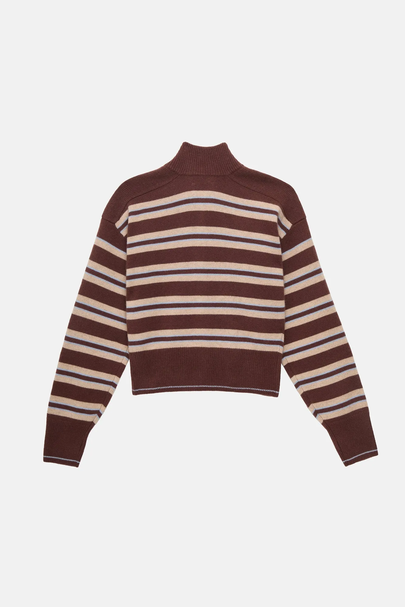 The Cashmere Zip Up - Coffee Stripe sold by Dairy Boy product image thumbnail 4