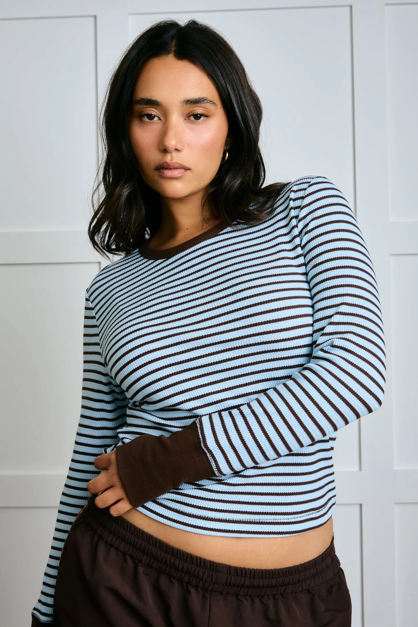 The Everyday Thermal - Blue and Brown Pinstripe sold by Dairy Boy product image thumbnail 2