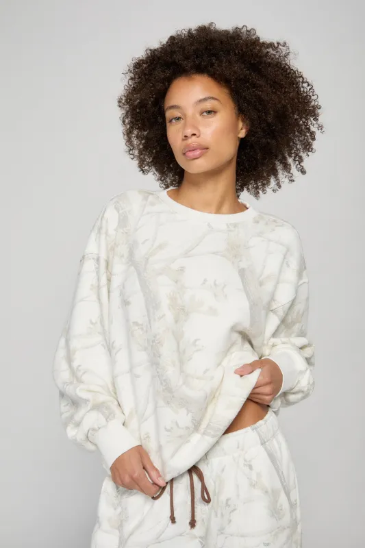 Oversized Crewneck - Woodland Camo/Teddy Applique sold by Dairy Boy