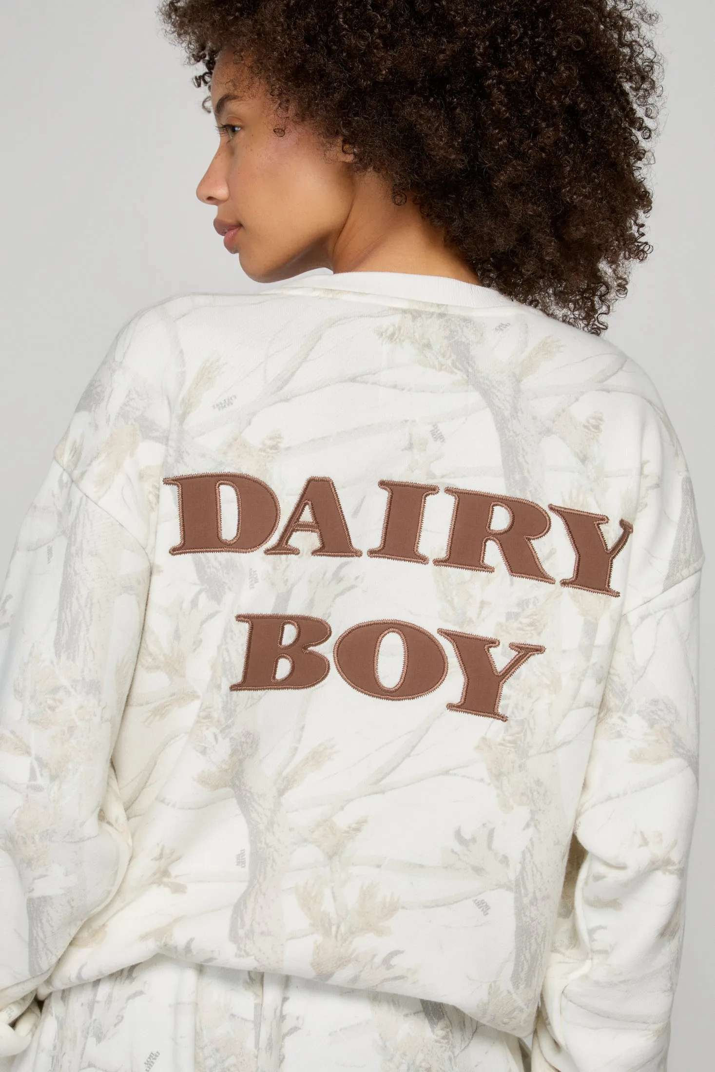 Oversized Crewneck - Woodland Camo/Teddy Applique sold by Dairy Boy product image thumbnail 2