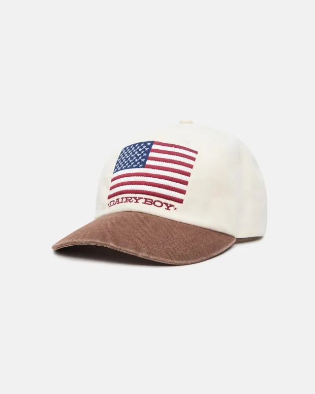 Flag Stamp Baseball Hat - Brown sold by Dairy Boy