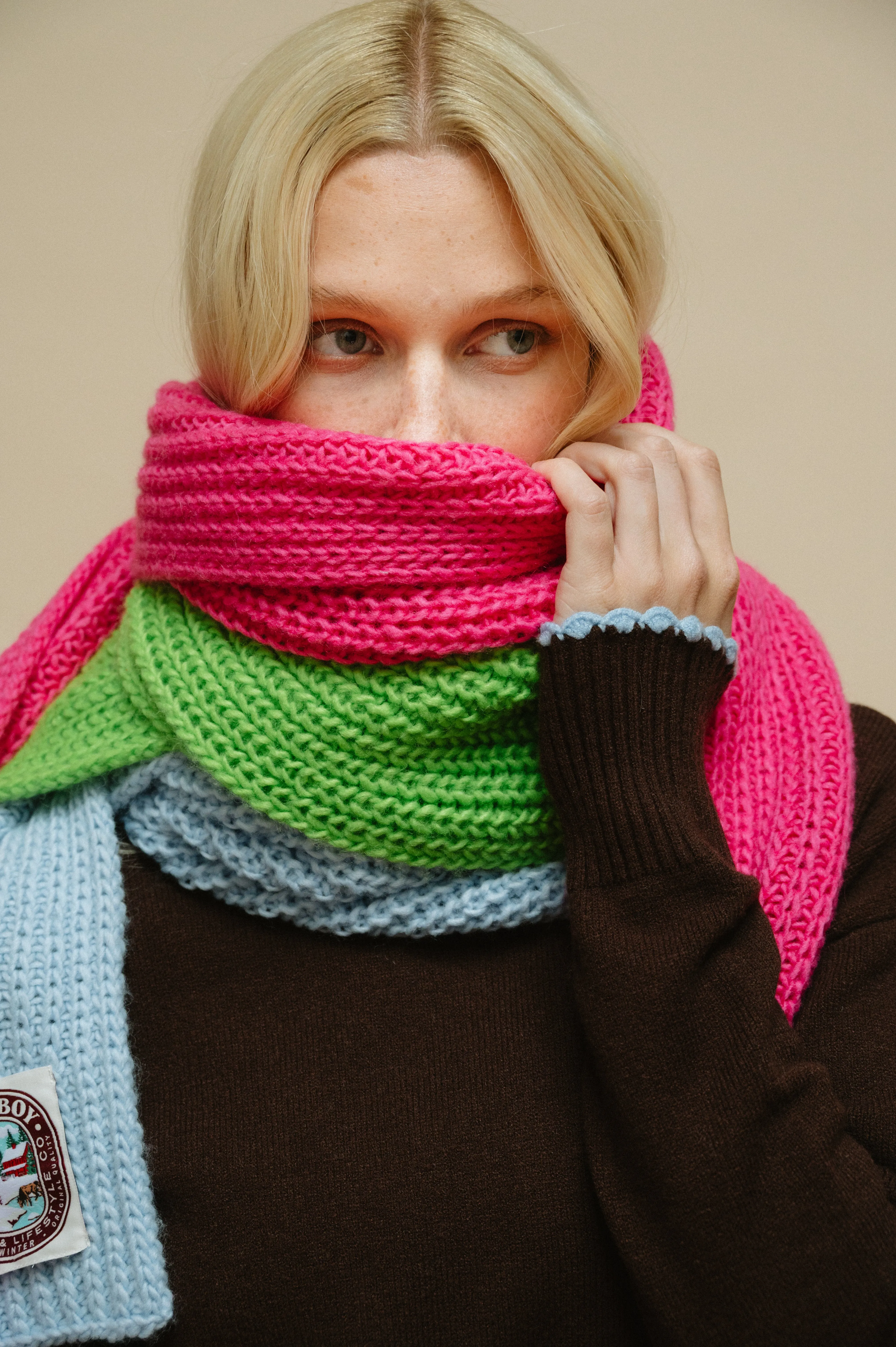 Winter Scarf - Lime Green sold by Dairy Boy product image thumbnail 4