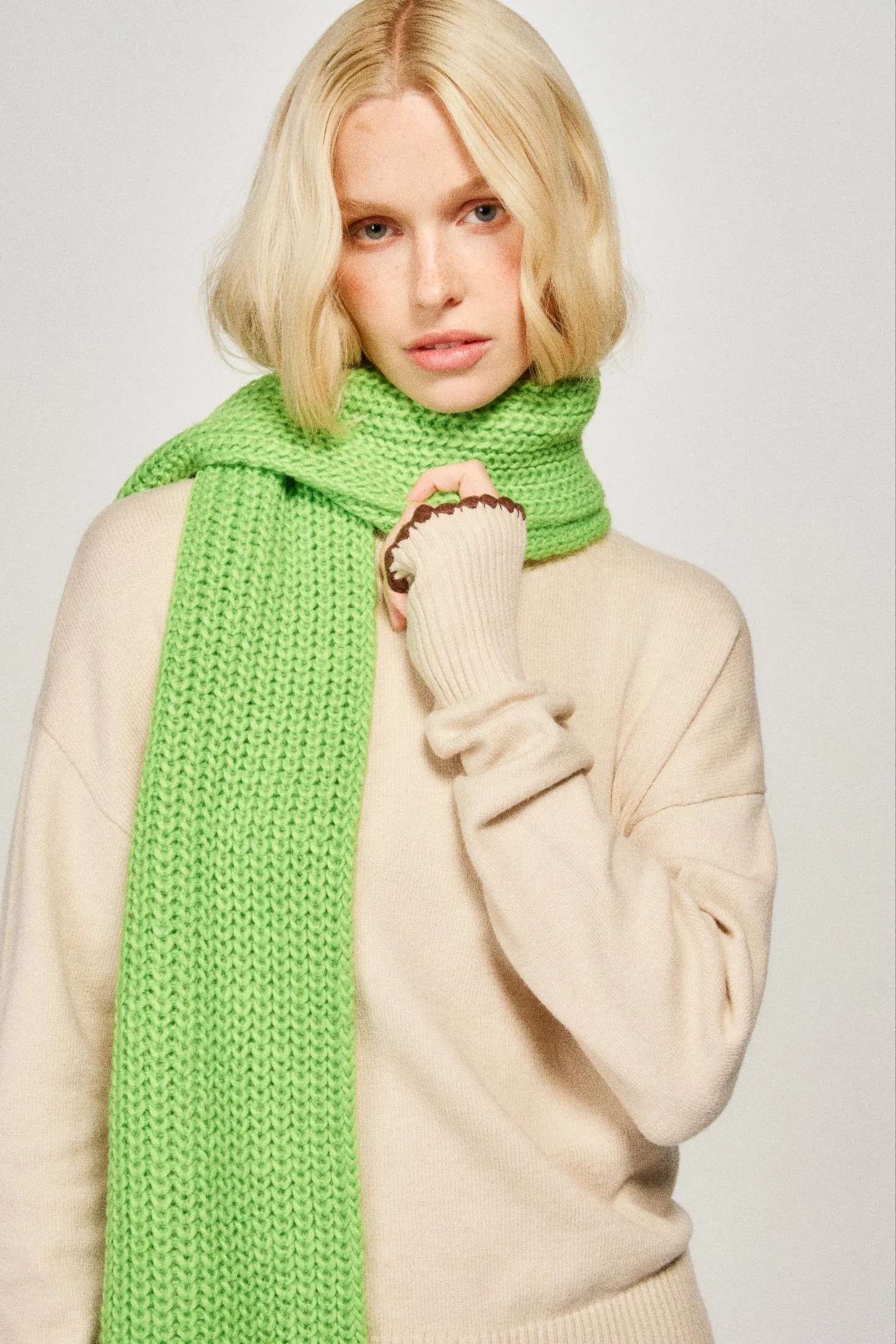 Winter Scarf - Lime Green sold by Dairy Boy product image thumbnail 2