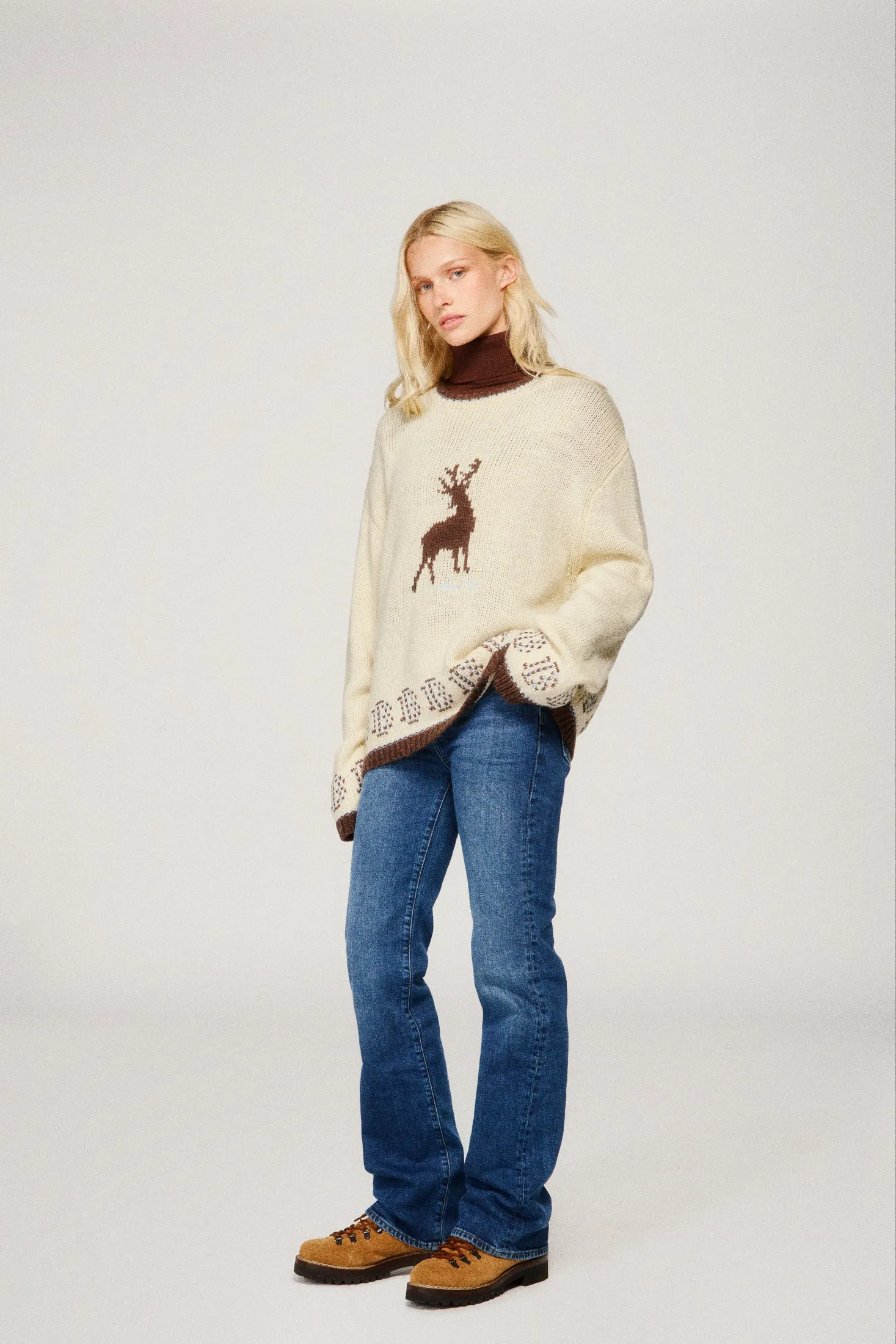 Deer Sweater - Soft Cream sold by Dairy Boy product image thumbnail 4