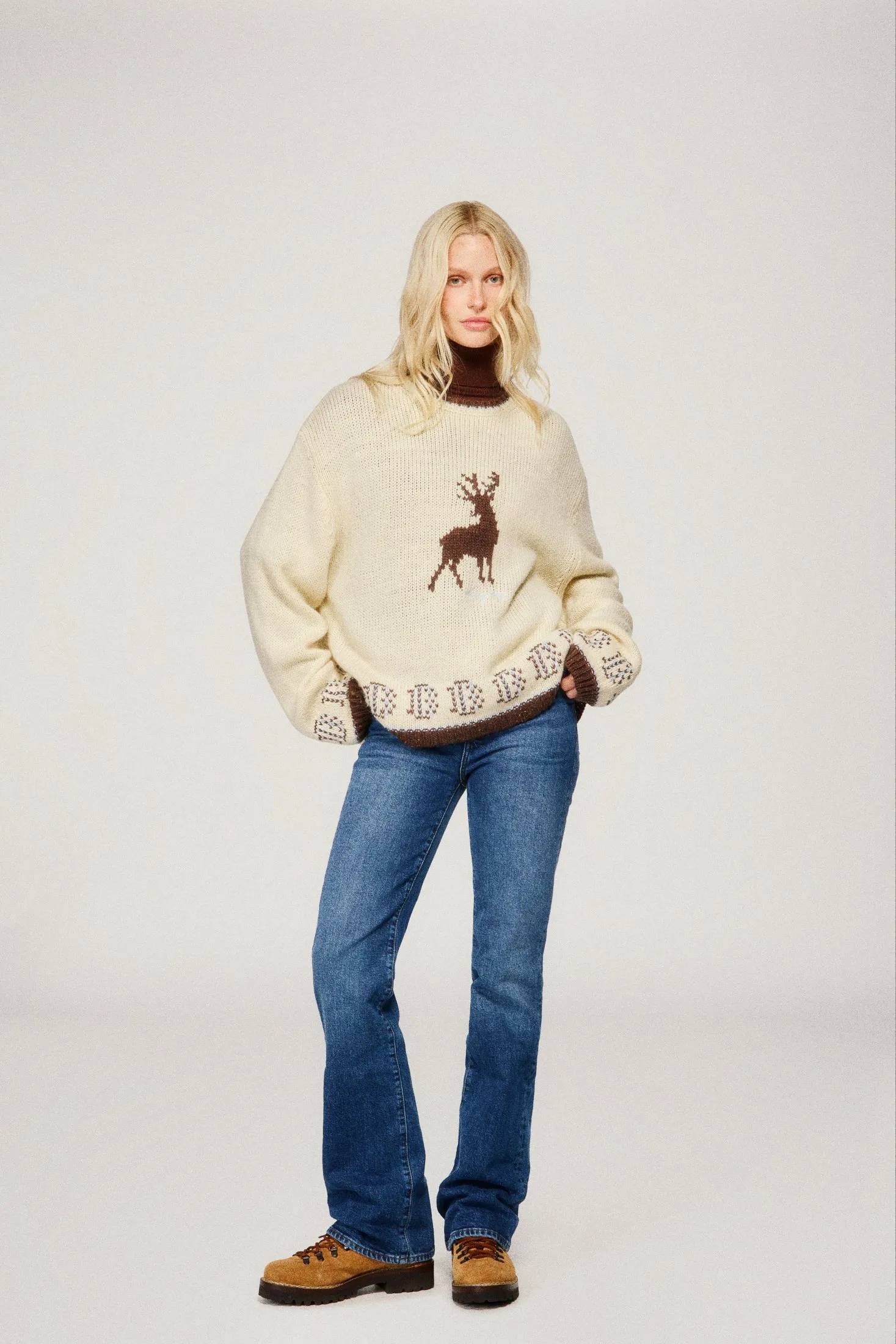 Deer Sweater - Soft Cream sold by Dairy Boy product image thumbnail 2