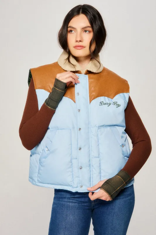 Mountain Puffer Vest - Sky Blue sold by Dairy Boy