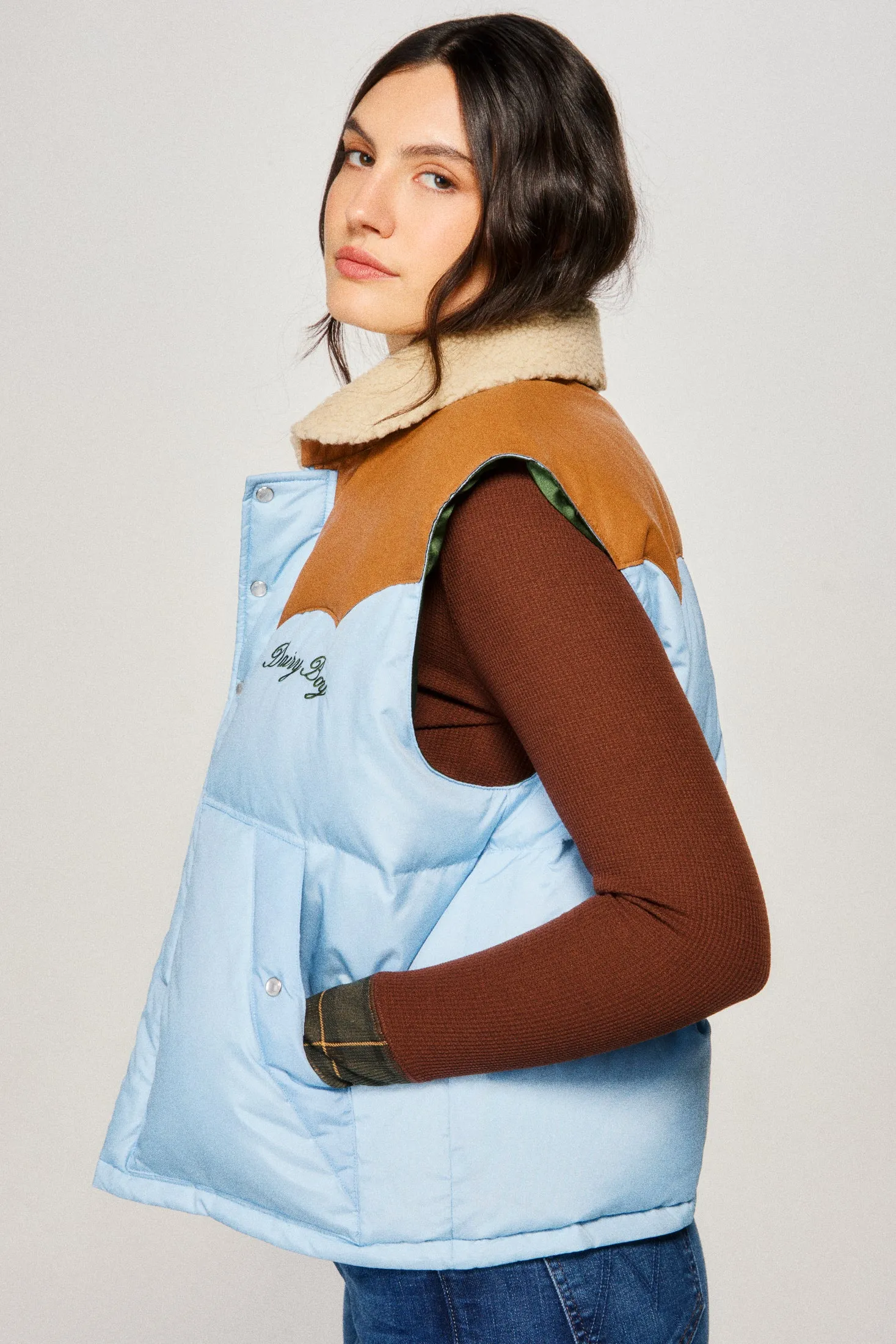 Mountain Puffer Vest - Sky Blue sold by Dairy Boy product image thumbnail 2