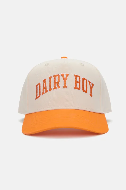 Study Break Varsity Trucker Hat - Champion Orange sold by Dairy Boy