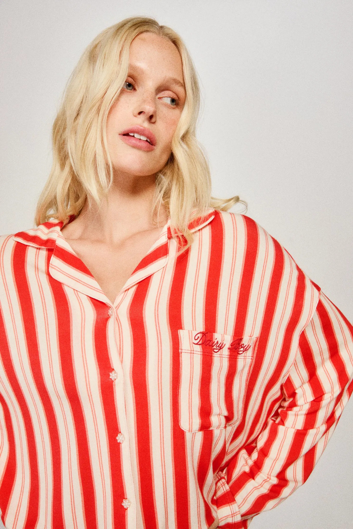 Holiday Sleep Set - Candy Cane Stripe sold by Dairy Boy product image thumbnail 5