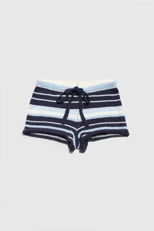 Surfside Striped Knit Shorts - Ocean Blue made by Dairy Boy
