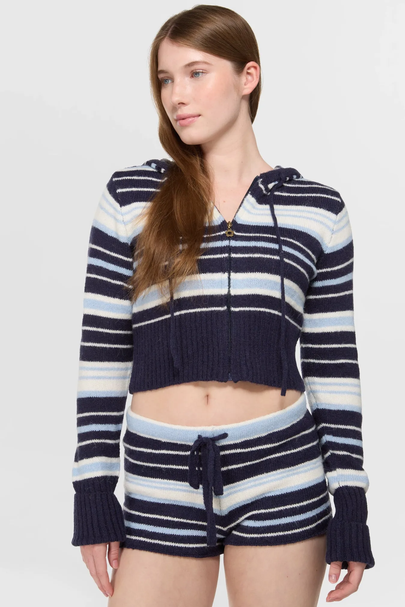 Surfside Striped Knit Shorts - Ocean Blue sold by Dairy Boy product image thumbnail 4