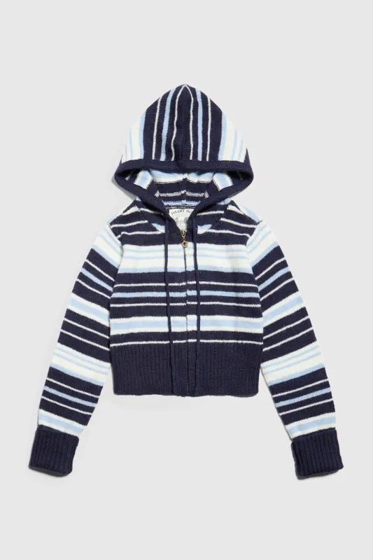 Surfside Striped Knit Zip Up - Ocean Blue sold by Dairy Boy