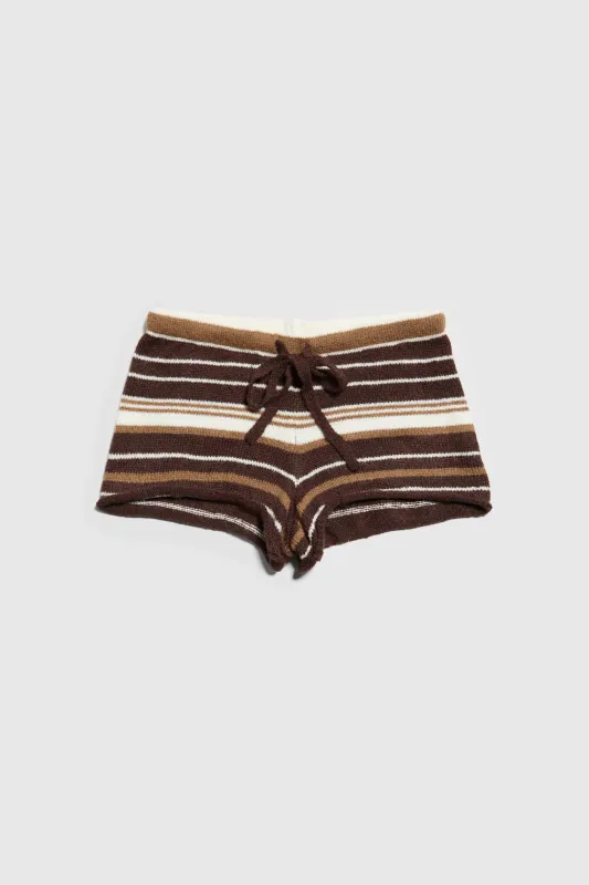 Surfside Striped Knit Shorts - Sand Dune sold by Dairy Boy