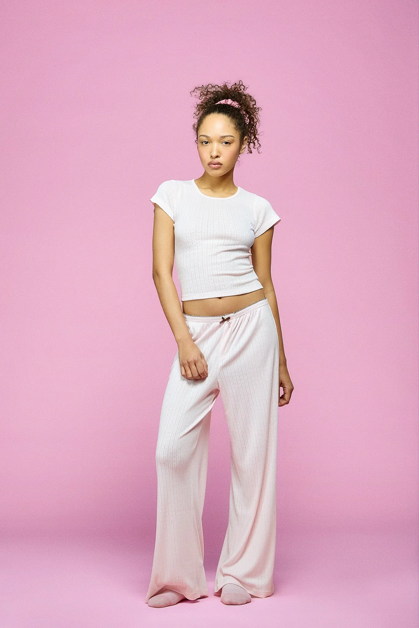 Pointelle Sleep Pant - Blush sold by Dairy Boy product image thumbnail 2