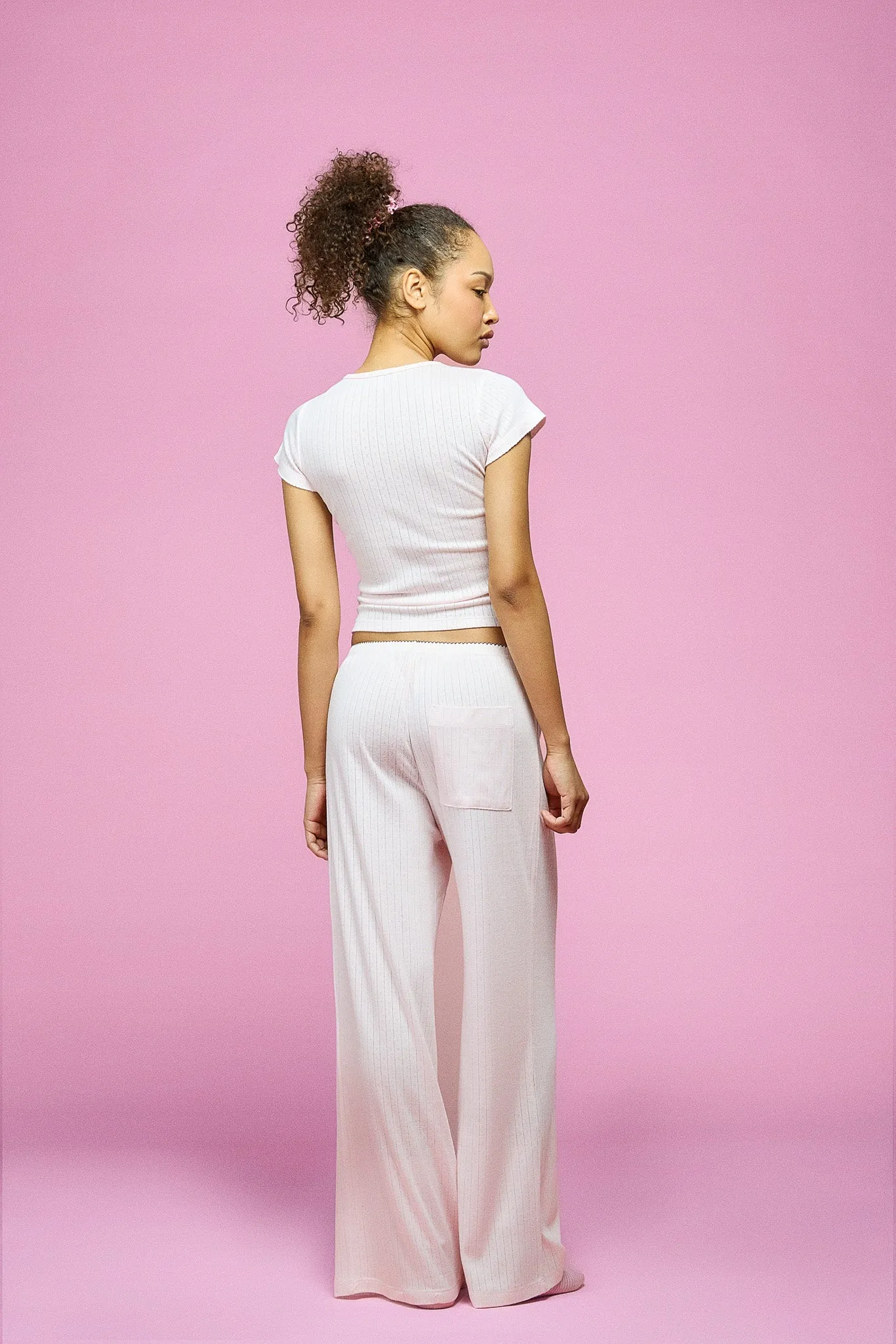 Pointelle Sleep Pant - Blush sold by Dairy Boy product image thumbnail 3