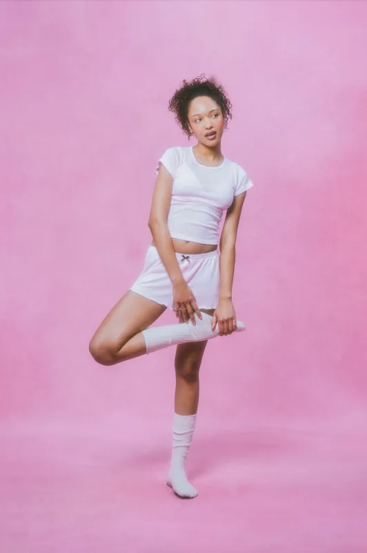 Pointelle Sleep Tee - Blush made by Dairy Boy